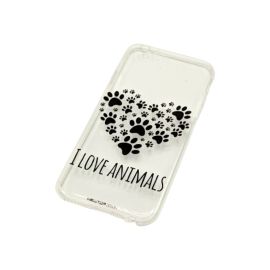 Cover per Iphone 6 6S trasparente con stampa in tecnologia UV "AMO GLI ANIMALI "