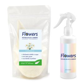 PROFUMA BUCATO E AMBIENTE IN POLVERE ECOLOGICO FLOWERS CAMOMILLA 200 GR + SPRUZZINO VUOTO