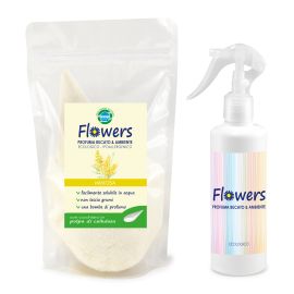 PROFUMA BUCATO E AMBIENTE IN POLVERE ECOLOGICO FLOWERS MIMOSA 200 GR + SPRUZZINO VUOTO