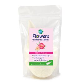 PROFUMA BUCATO E AMBIENTE IN POLVERE ECOLOGICO FLOWERS ROSA E PEONIA 200 GR