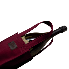 Borsa Porta Bottiglia Luxury in Canvas/ Vera Pelle - Col Bordeaux