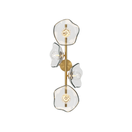 Applique lampada a muro moderna Miracle colore ottone 4 lampadine