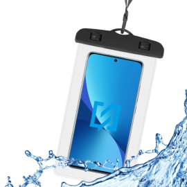 Cover Impermeabile per Smartphone fino a 6.5” Waterproof con Tracolla Nero WA06