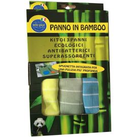 BERNIGROUP Kit 3 Panni Stracci in Bamboo ecologici antibatterici Super assorbenti