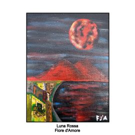 Dipinto acrilico su tela Luna Rossa 