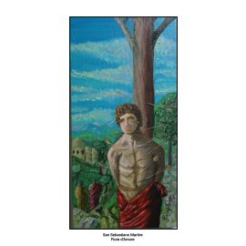 Dipinto olio su tela Fiore d'Amore - San Sebastiano Martire 