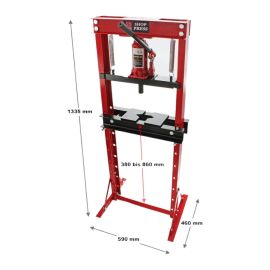 Pressa idraulica Pressa per officina da 12 t Larghezza di lavoro: 50-680 mm