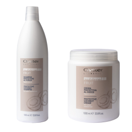 Shampoo e Maschera al cocco protettivo per capelli trattati Oyster 1lt + 1lt