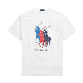 Polo Ralph Lauren T-Shirt Uomo Big Pony T-Shirt In Jersey Stampa Multicolore