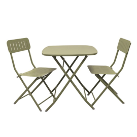 BRANDANI TAVOLO PIEGHEVOLE BISTRO C/2 SEDIE PIEGHEVOLI VERDE METAL