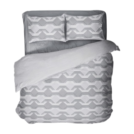 Parure Copripiumino Sean 100% Cotone - Novia - Grigio, 1 piazza