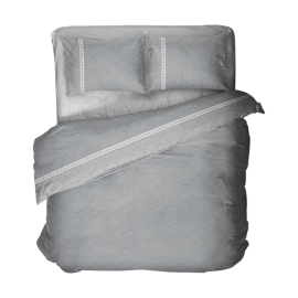 Parure Copripiumino Crono 100% Cotone - Novia - Grigio, 1 piazza e mezza