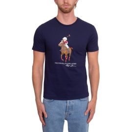 Polo Ralph Lauren T-Shirt Polo Bear Custom Slim-Fit Blu Girocollo Big Pony	