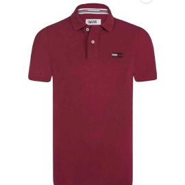 Tommy Hilfiger Polo Uomo Regolar Fit Colletto A Coste Tinta Unita Logo Ricamato Bandierina	