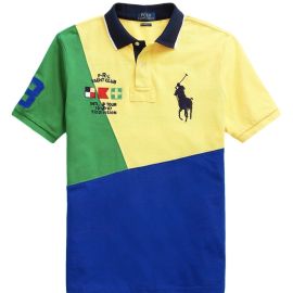 Ralph Lauren Polo Uomo Big Pony "PRL Yacht Club Logo Cavallino Ricamato Polo Multicolor Mezze Manich