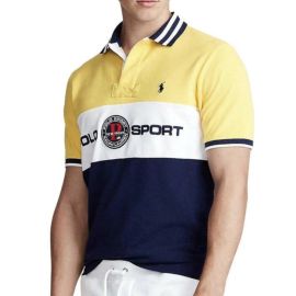 Polo Ralph Lauren Uomo Polo Tre Bottoni Casual Sportiva Cromo Multi Maxi Logo Polo Cavallino Rricama