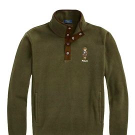 Ralph Lauren Maglia In Pile Con Polo Bear Uomo Con Bottoni	