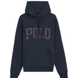 Felpa Ralph Lauren Uomo Navy Con Cappuccio in 100% Cotone Felpa Con Logo	
