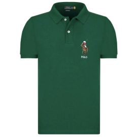 Ralph Lauren Polo Uomo Custom-Slim Polo Bear Tinta Unita In Cotone Polo Maniche Corte