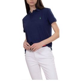 	Polo Ralph Lauren Donna A Maniche Corte Con Costine T-shirt Polo Con Logo Bottoni E Spacchi Lateral