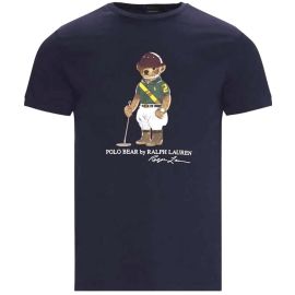 T-Shirt Uomo Ralph Lauren T-Shirt Bear Orsetto In Cotone Maglia Casual Maniche Corte Girocollo Slim 