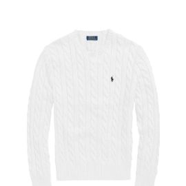 Ralph Lauren Pullover Trecce Uomo Cotone Tinta Unita Maglione Invernale Girocollo Classico Fashion P