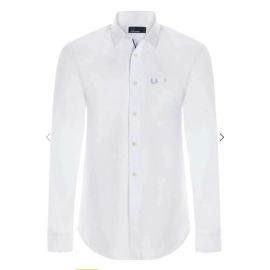 Fred Perry Camicia Uomo 100% Cotone Slim Fit Logo Ricamato Camicia Con Tasca Laterale	