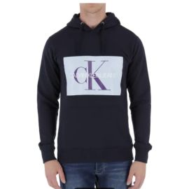 Calvin Klein Felpa Con Cappuccio Uomo 98%Cotone Elasticizzato Logo Stampato E Tasca Centrale Calvin 