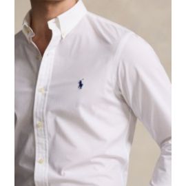Camicia Ralph Lauren Uomo Slim Fit Colletto Button-Down Logo Ricamato Camice Moda Per Lui-Bianco-L