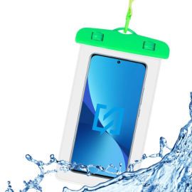 Cover Impermeabile Per Smartphone Fino A 6.5” Waterproof Con Tracolla Verde WA06